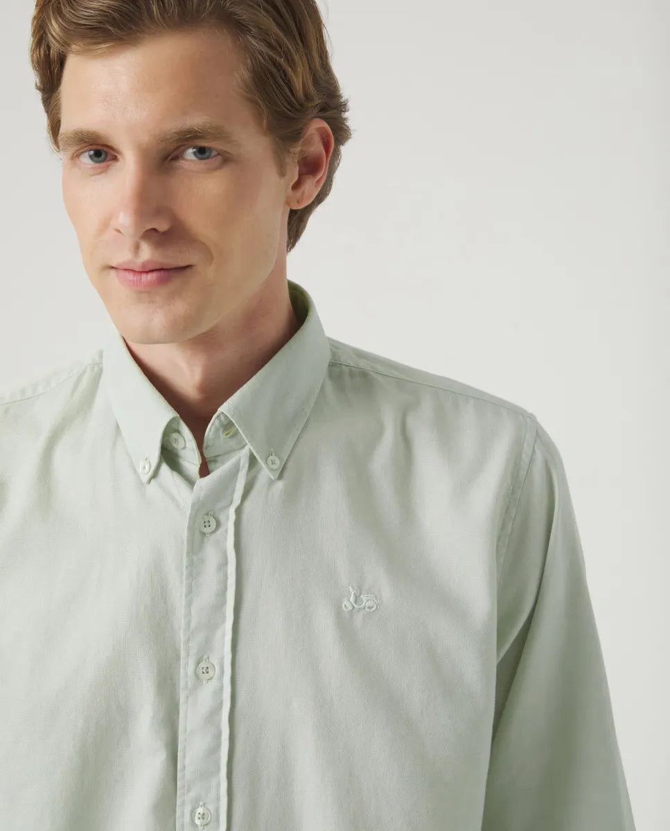 Camisa estructura pinpoint verde grisáceo | SCOTTA