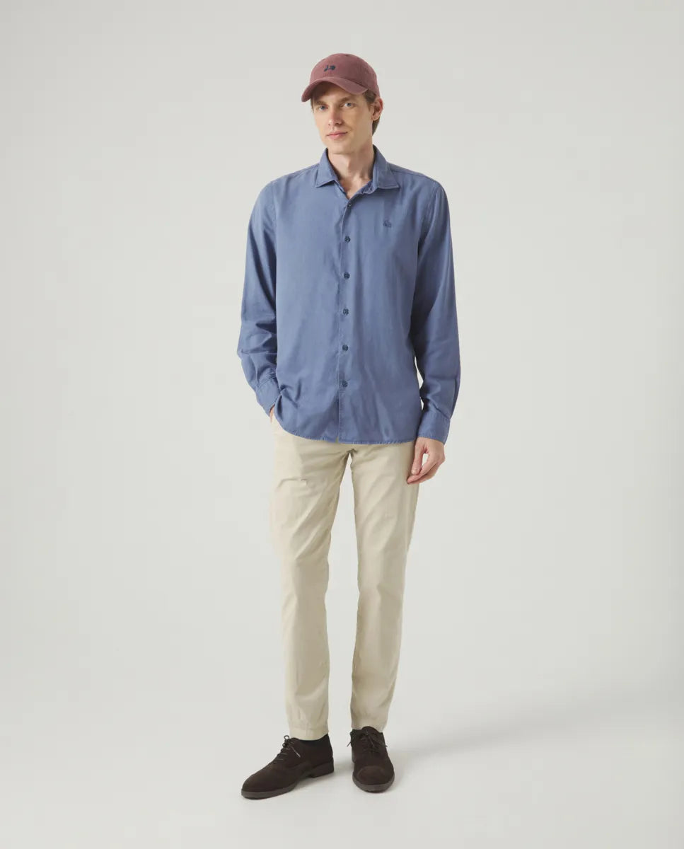 Camisa forest tencel linen azul denim | SCOTTA
