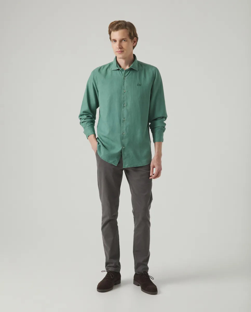 Camisa forest tencel linen océano | SCOTTA