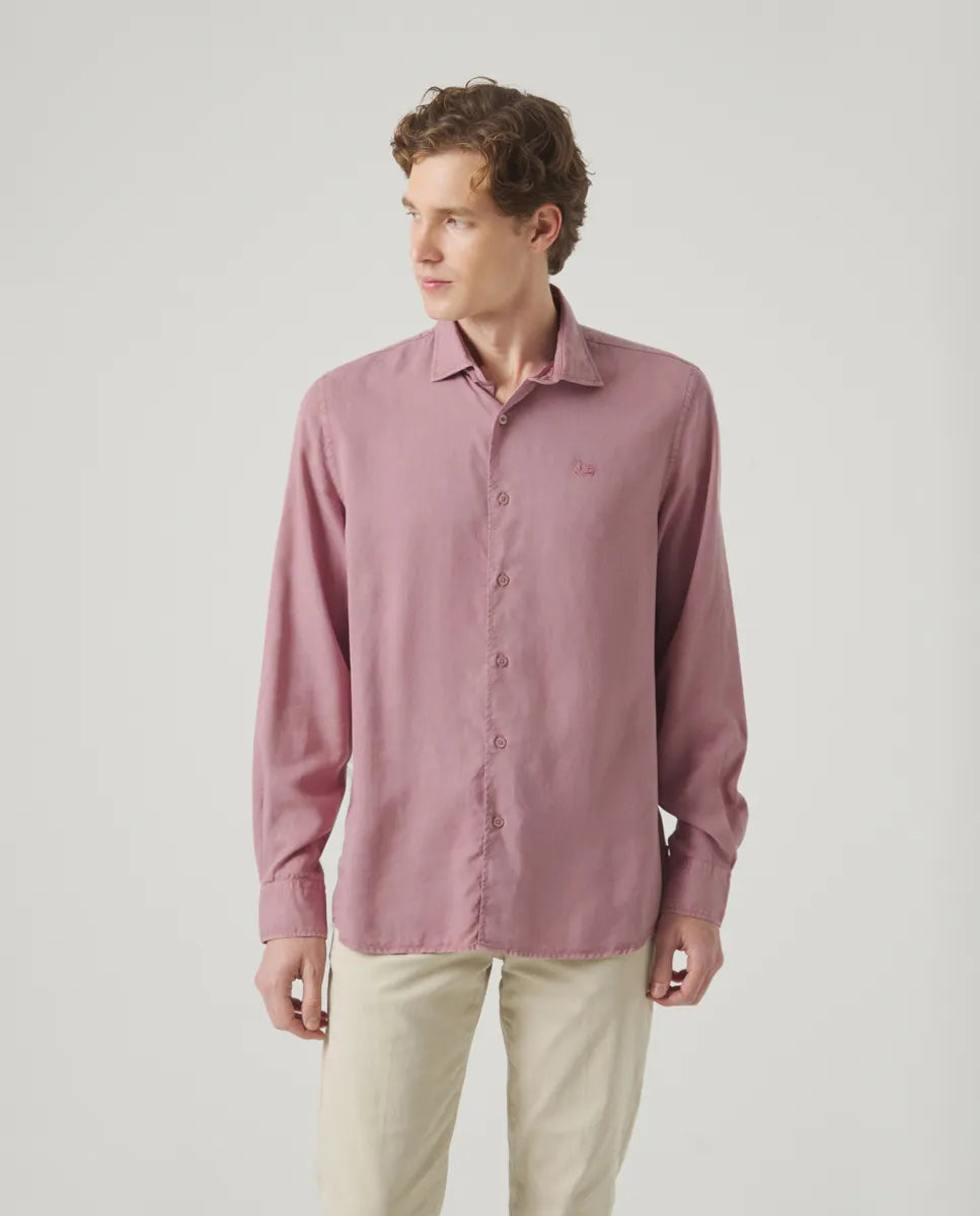Camisa Forest Tencel Linen Burdeos | SCOTTA