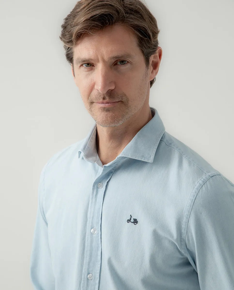 Camisa popelín azul denim | SCOTTA