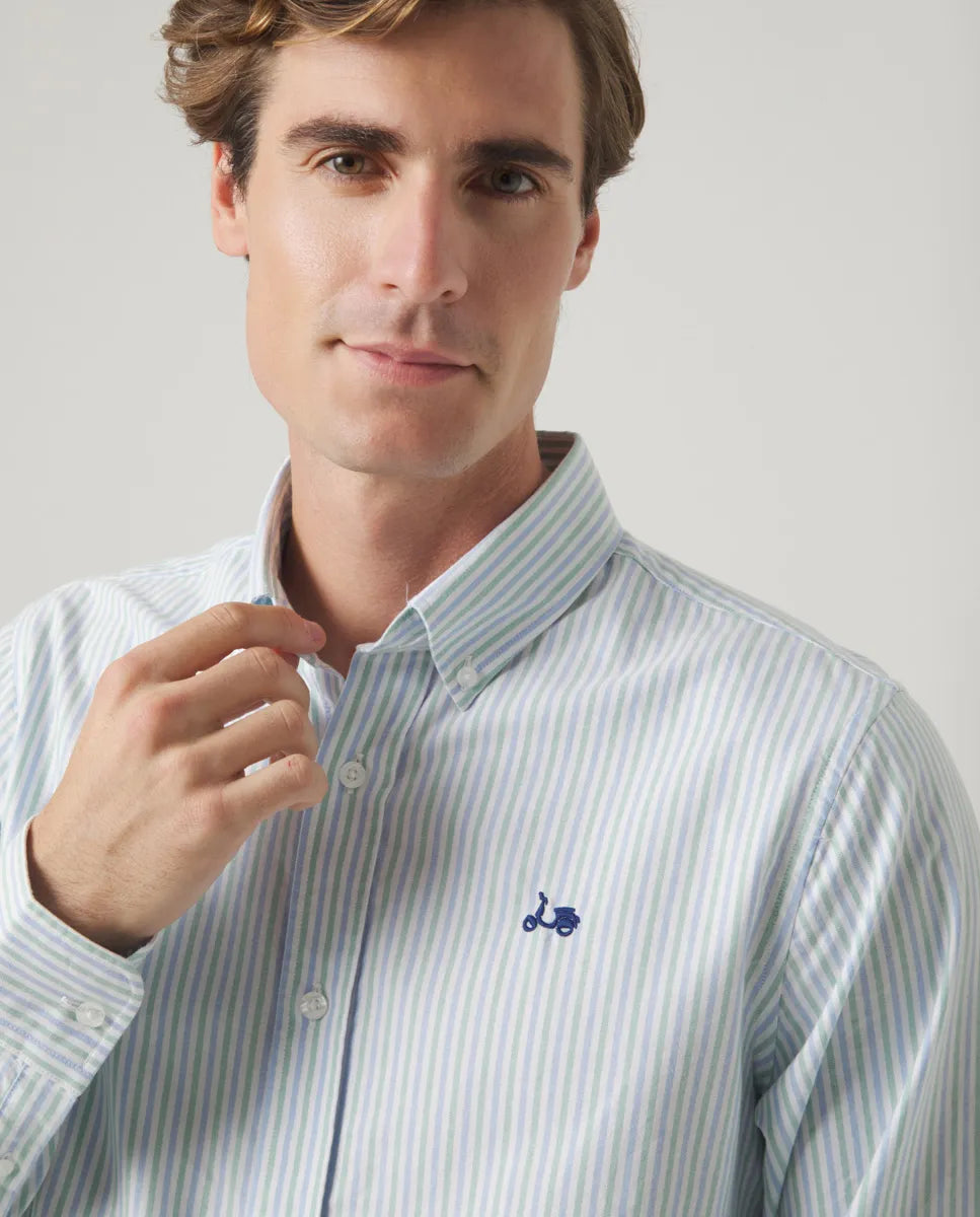 Camisa Oxford Rayas Verde | SCOTTA