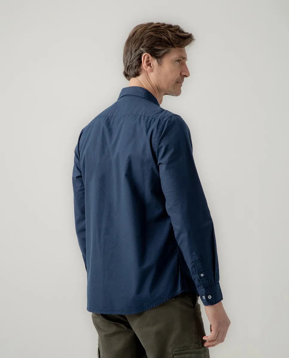 Camisa oxford tintada marino | SCOTTA
