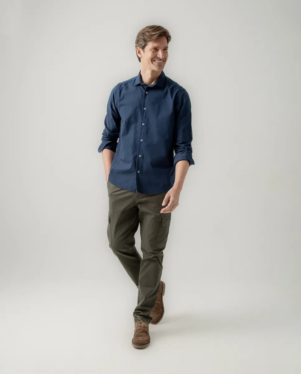 Camisa oxford tintada marino | SCOTTA