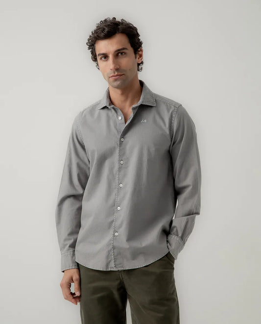 Camisa oxford tintada gris | SCOTTA