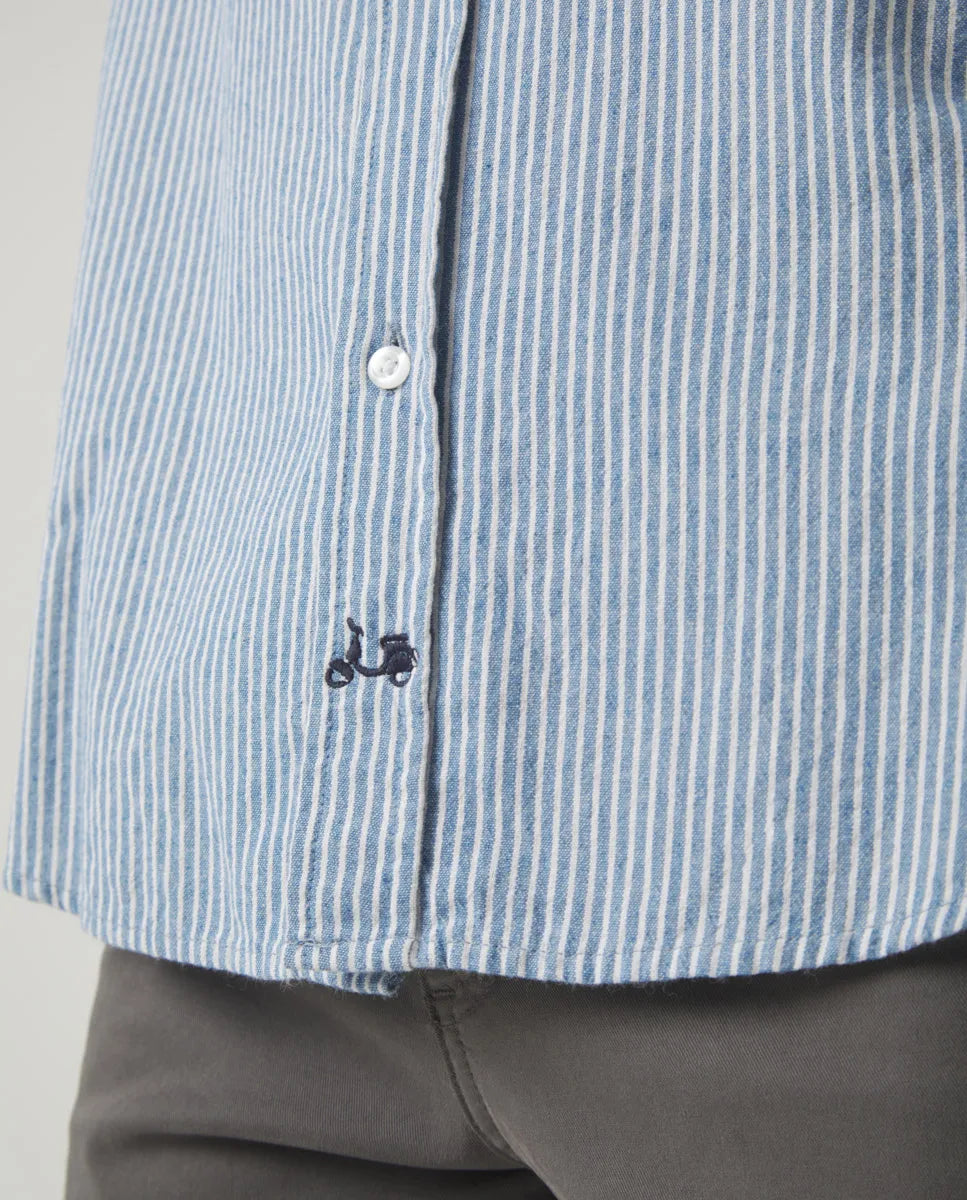 Camisa Denim Sport Raya Media Marino | SCOTTA