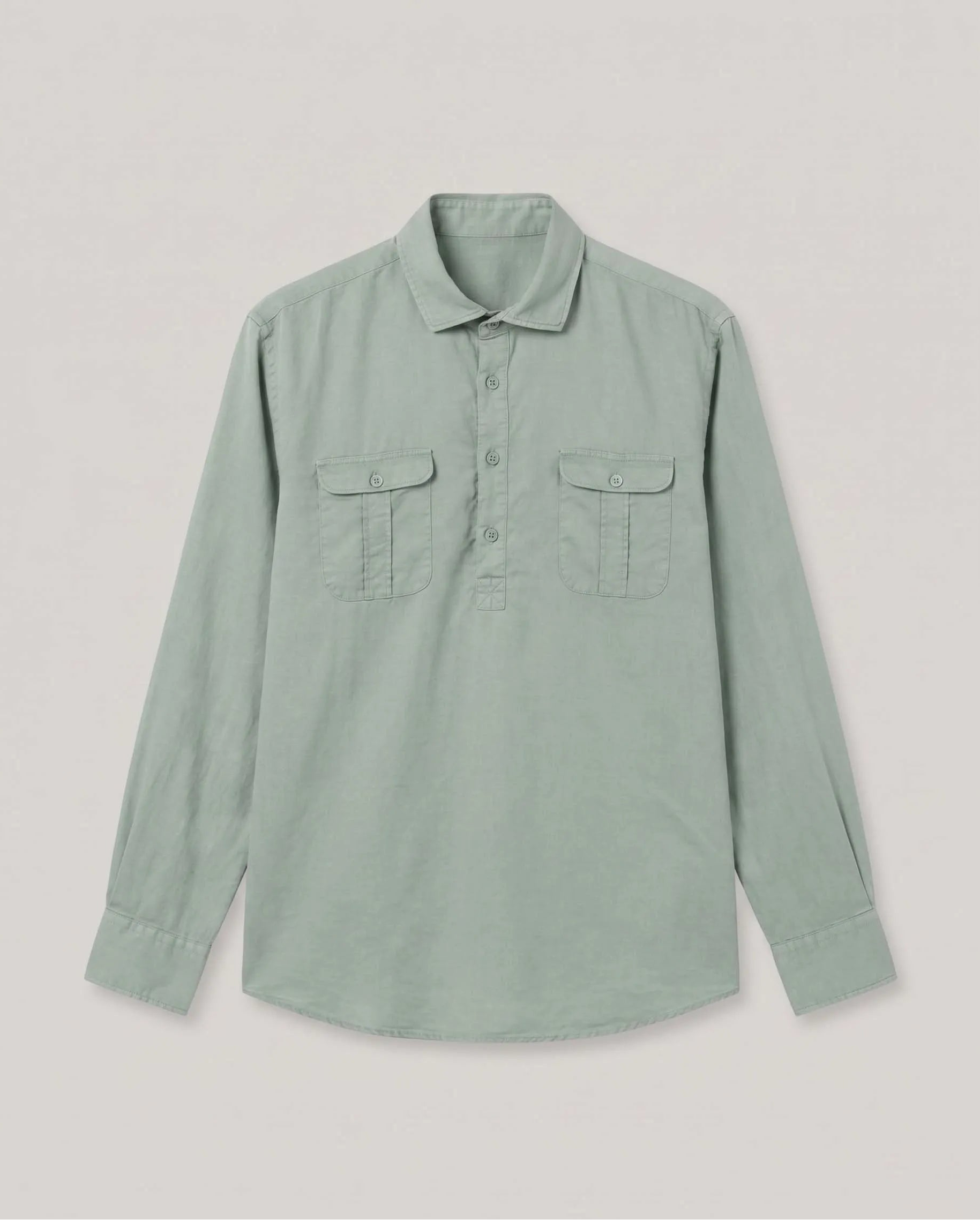 Camisa Polera Forest Tencel Linen Khaki | SCOTTA
