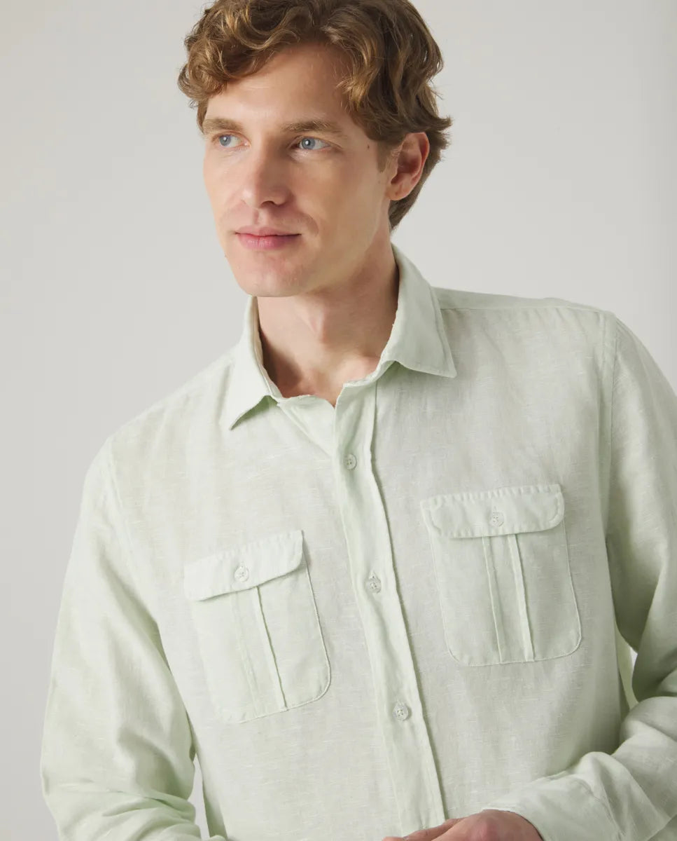 Camisa li-co pocket verde grisáceo | SCOTTA