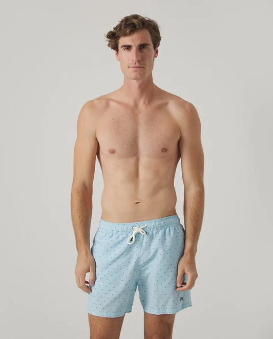 Bañador flower geometric eco celeste | SCOTTA