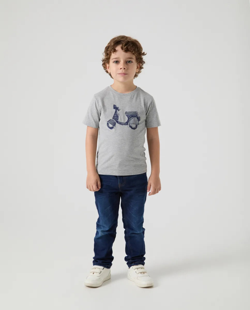 Camiseta Niño Logo Frontal Gris | SCOTTA