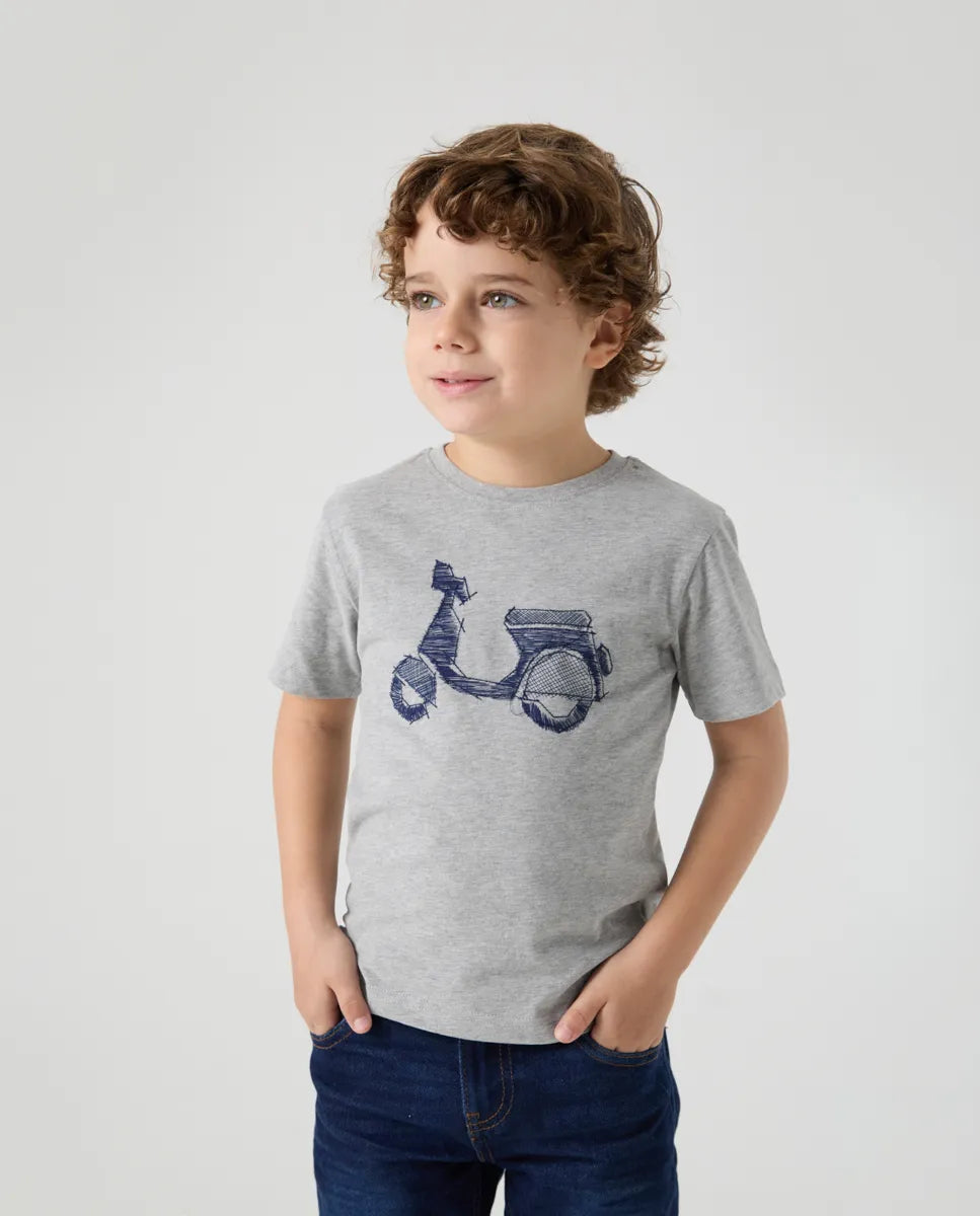 Camiseta Niño Logo Frontal Gris | SCOTTA
