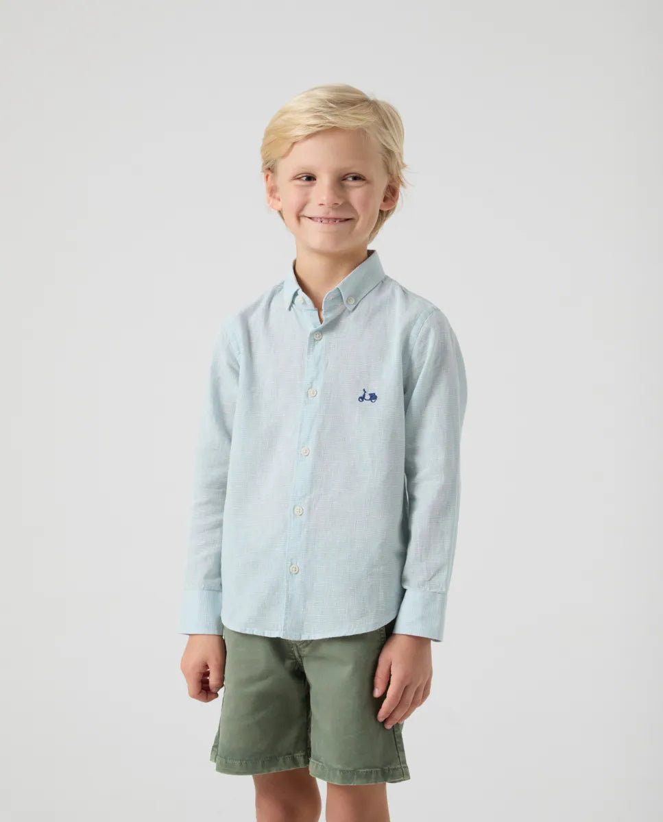 Camisa niño gallo li-co verde agua | SCOTTA