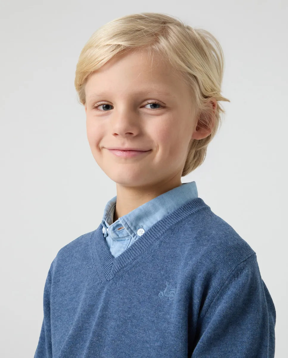 Jersey Niño Classic V Neck Cotton Denim | SCOTTA