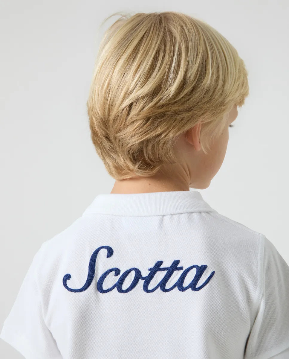 Polo Niño Logo Stitch Blanco | SCOTTA