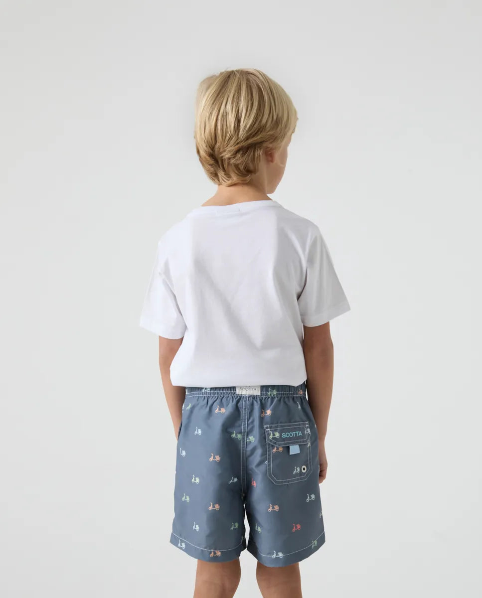 Bañador niño logo bico azul grisáceo | SCOTTA