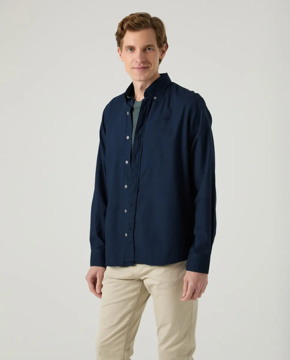 Camisa estructura pinpoint marino | SCOTTA