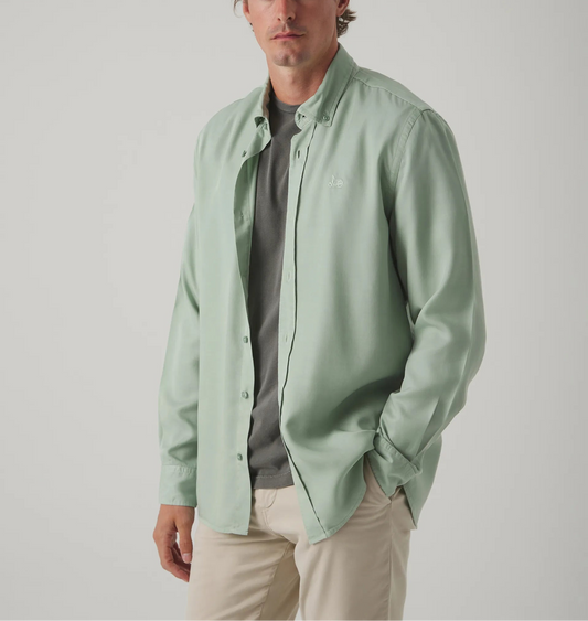 Camisa forest tencel verde grisáceo | SCOTTA