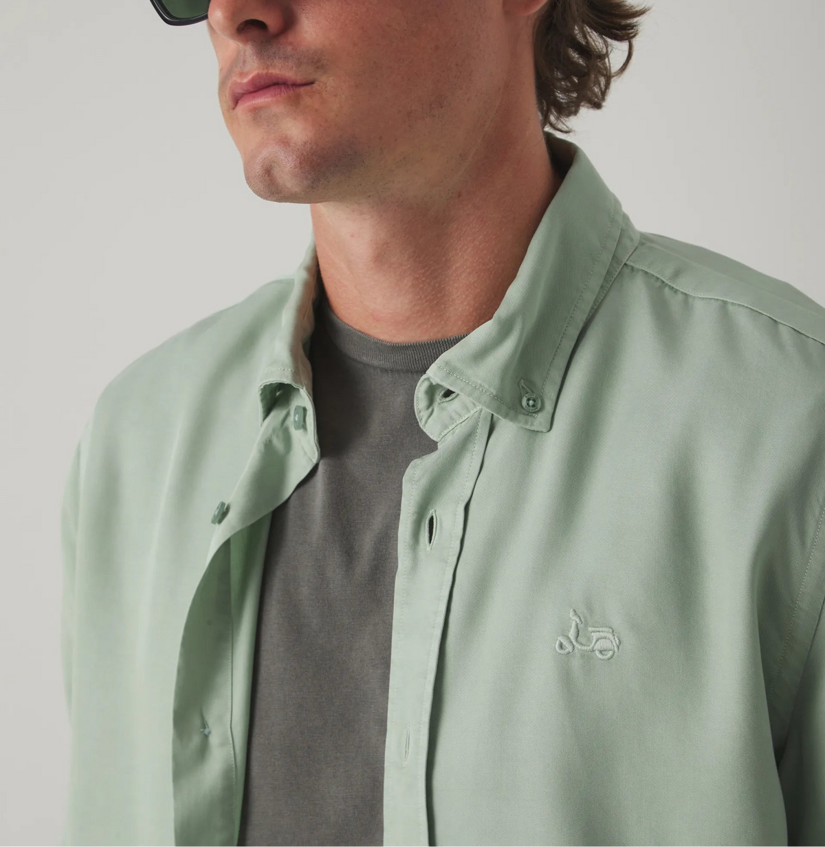 Camisa forest tencel verde grisáceo | SCOTTA