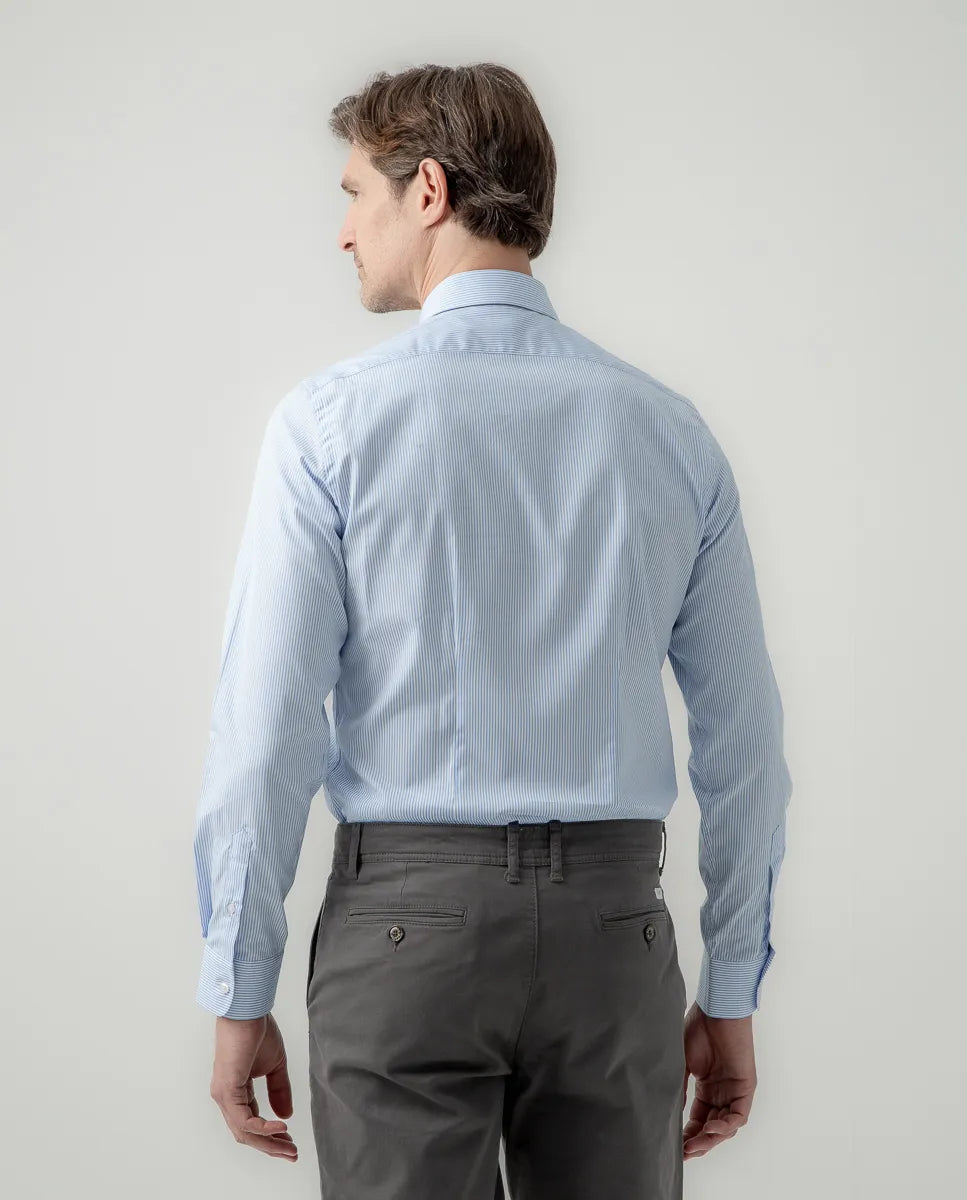 Camisa classic pinzas stripes azulón | SCOTTA