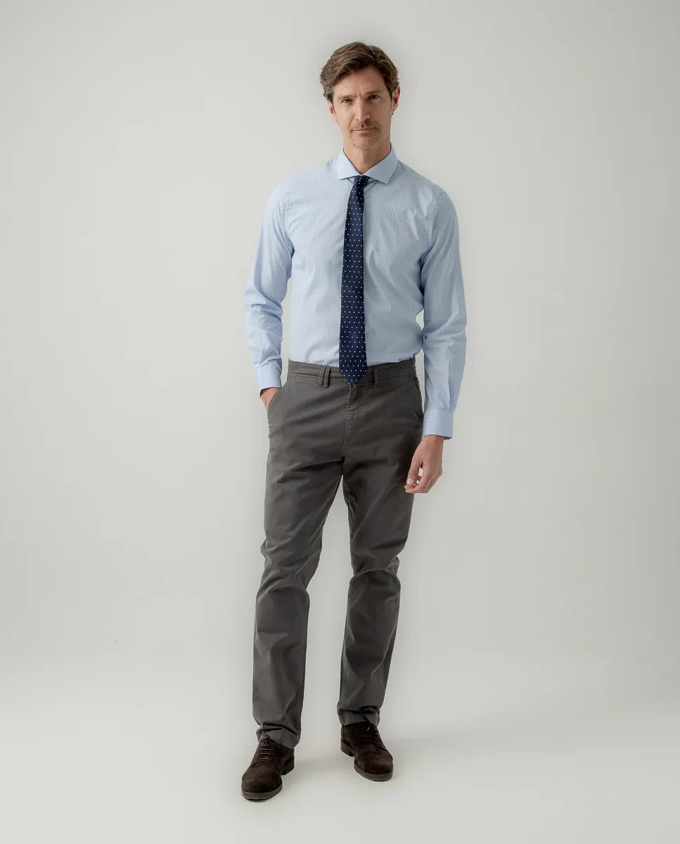 Camisa classic pinzas stripes azulón | SCOTTA