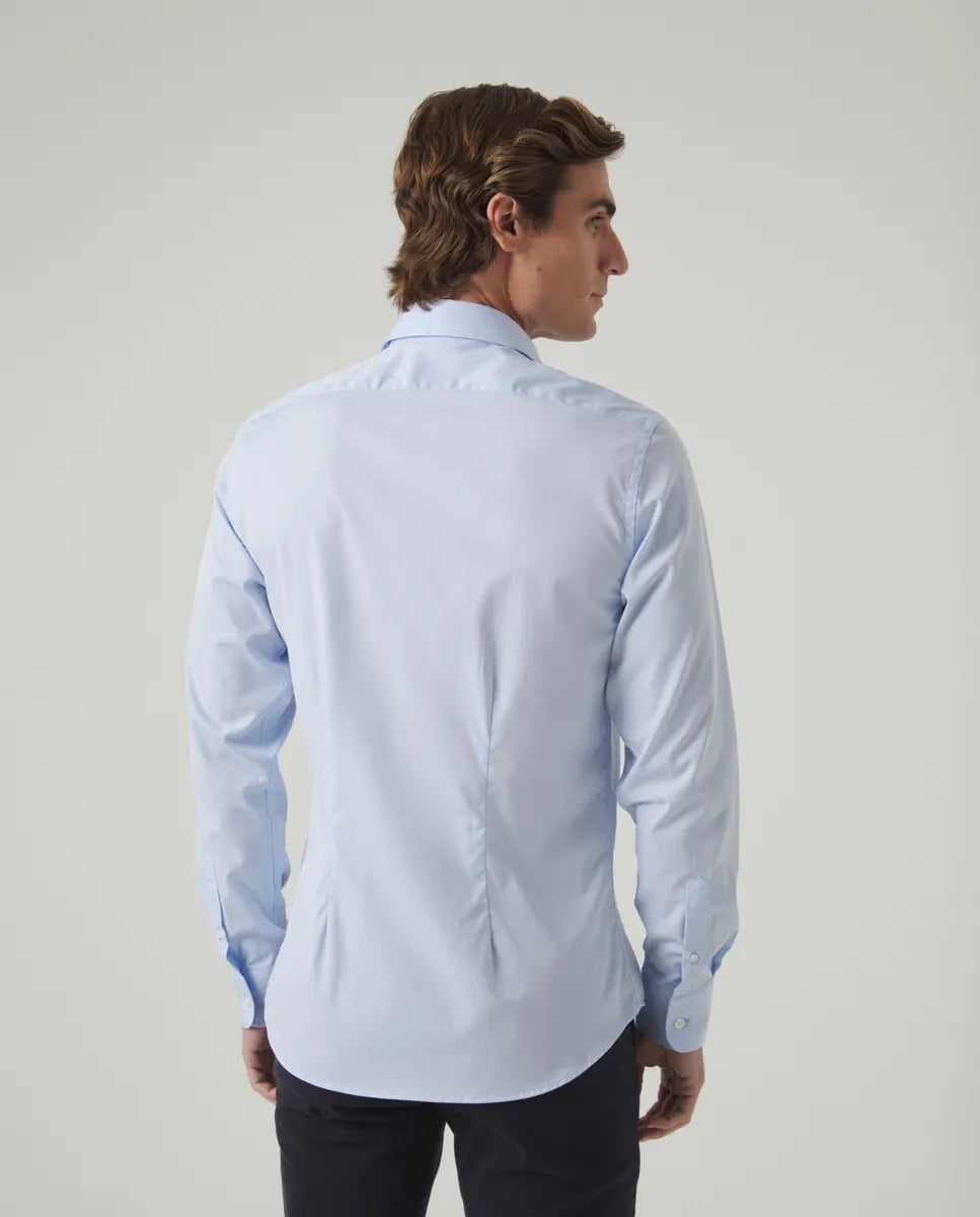 Camisa Classic pinzas Organic Celeste | SCOTTA