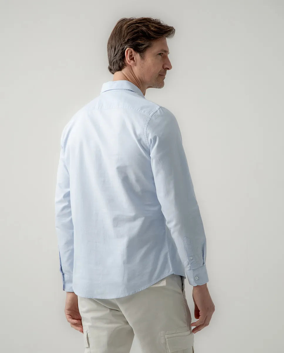 Camisa Classic pinzas Organic Celeste | SCOTTA