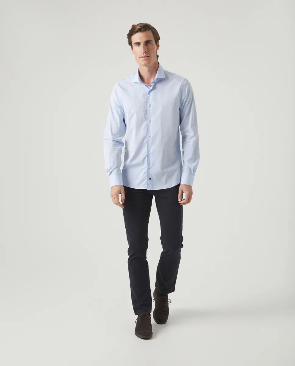 Camisa Classic pinzas Organic Celeste | SCOTTA