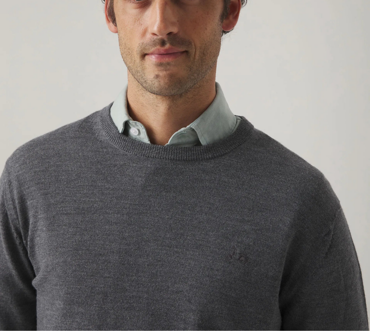 Jersey Crew Neck Merino Gris Medio | SCOTTA