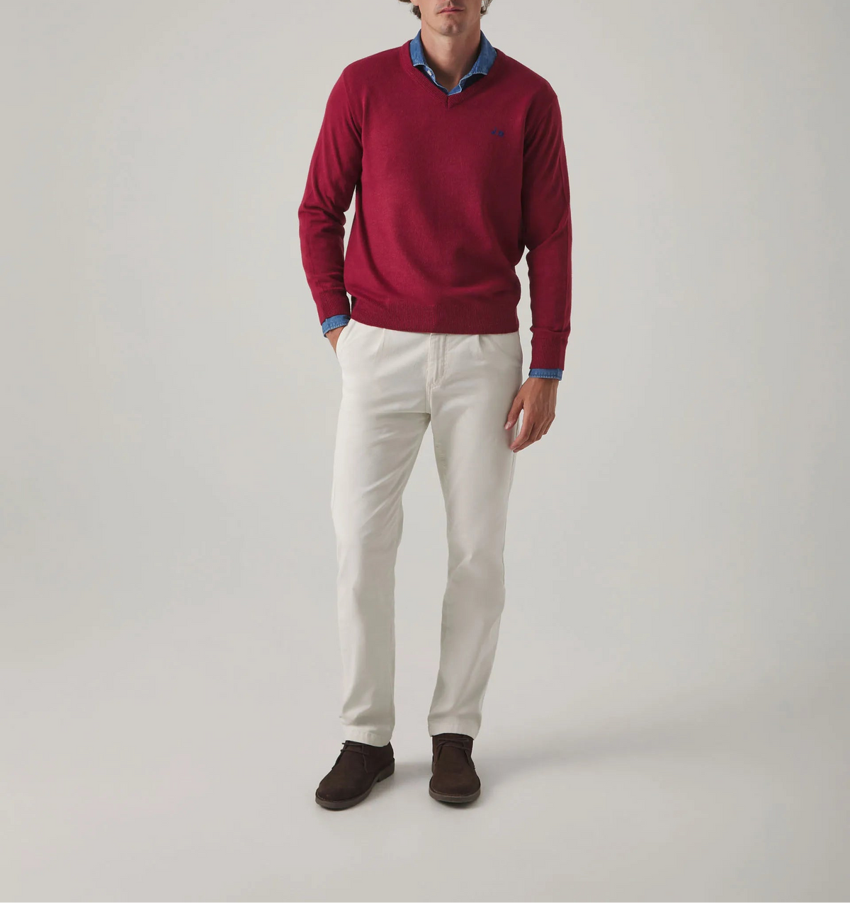 Jersey Iconic V Neck Burdeos | SCOTTA