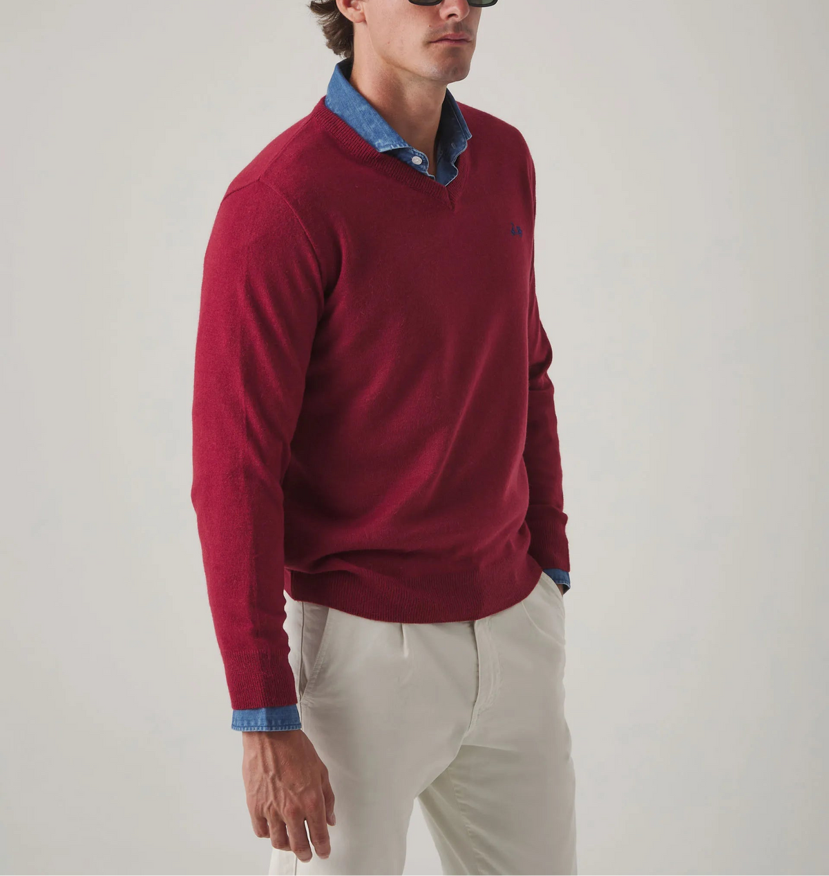 Jersey Iconic V Neck Burdeos | SCOTTA