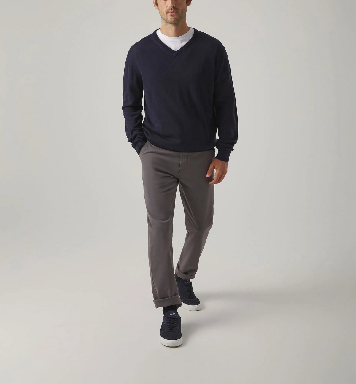 Jersey Iconic V Neck Merino Marino | SCOTTA