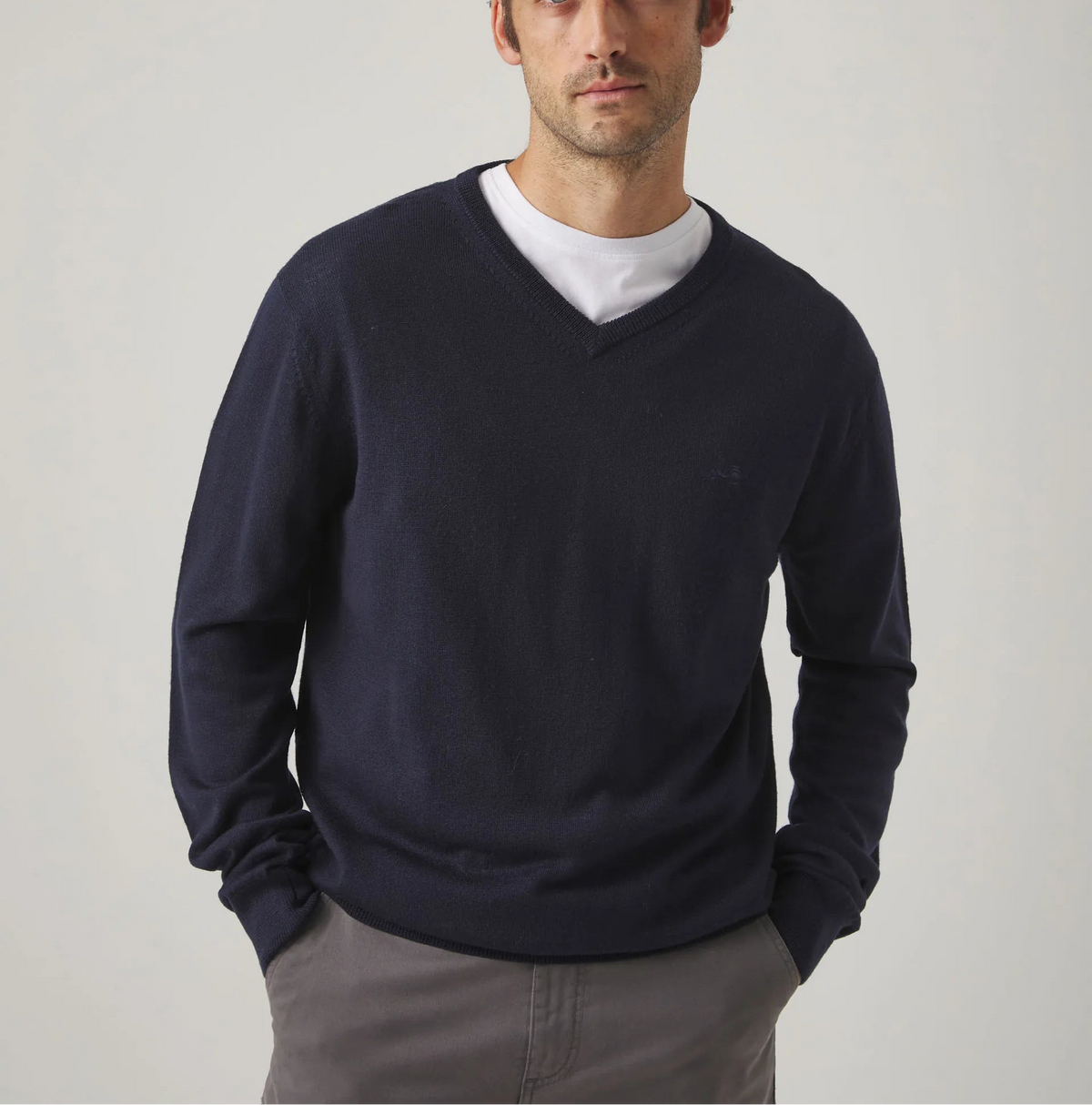 Jersey Iconic V Neck Merino Marino | SCOTTA
