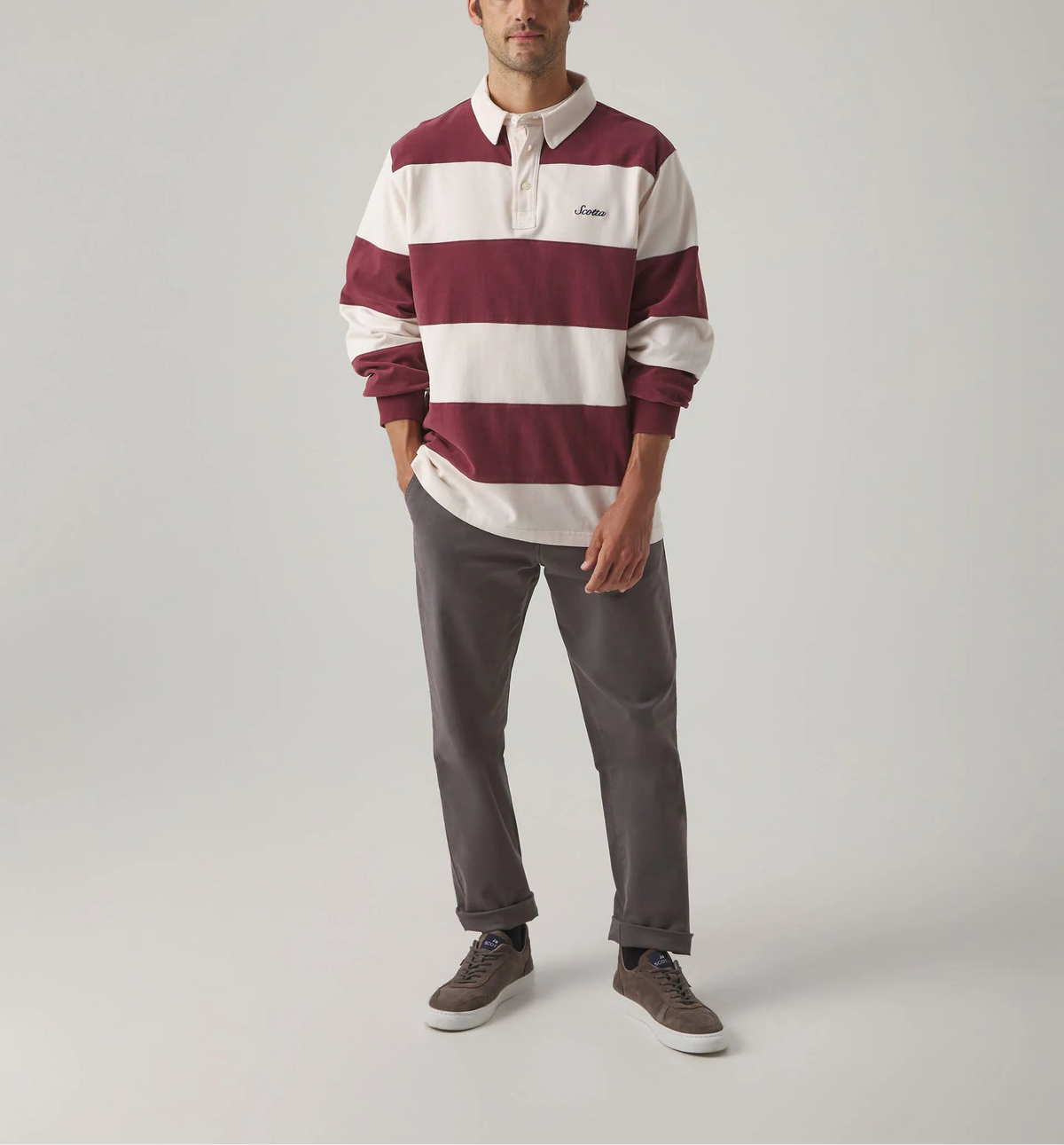 Polo Rugby Stripes Moto Burdeos | SCOTTA