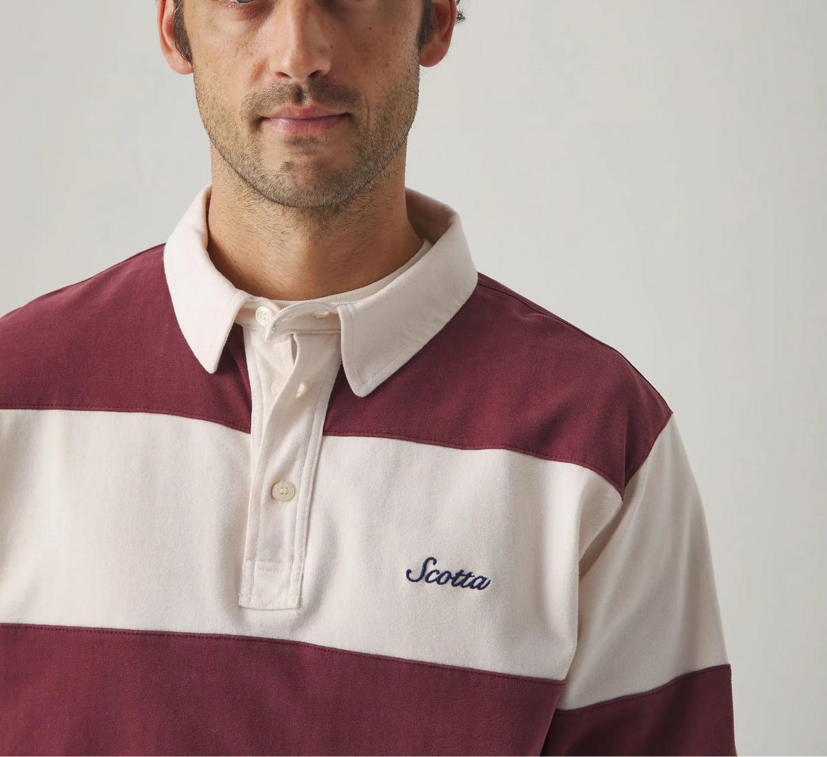 Polo Rugby Stripes Moto Burdeos | SCOTTA