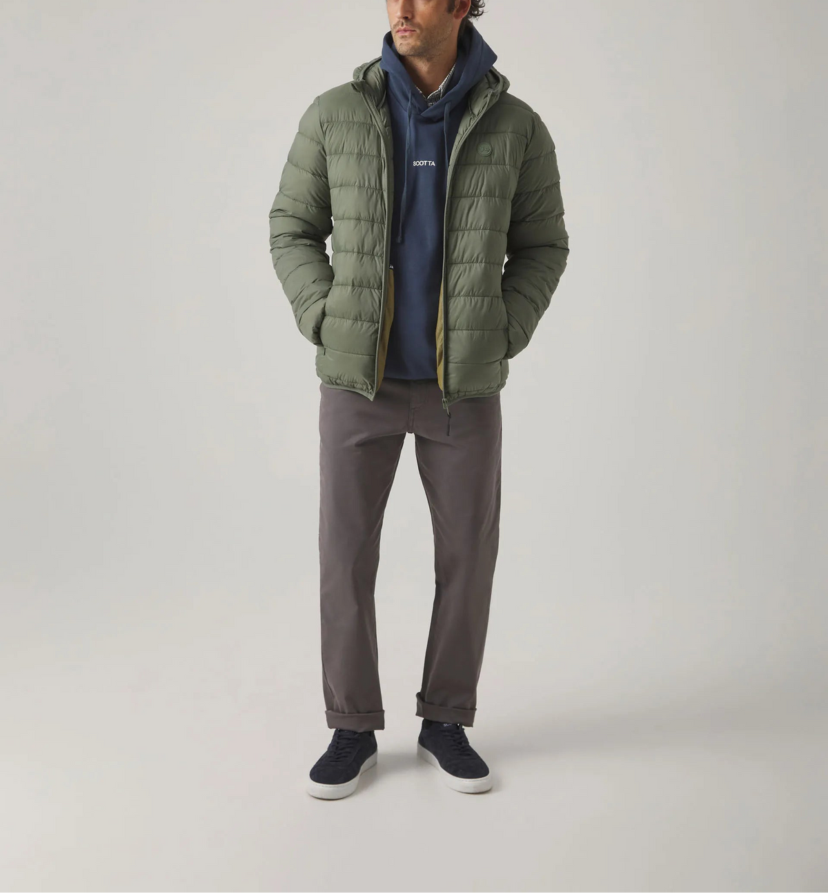 Chaqueta Hood Acolchado Khaki | SCOTTA