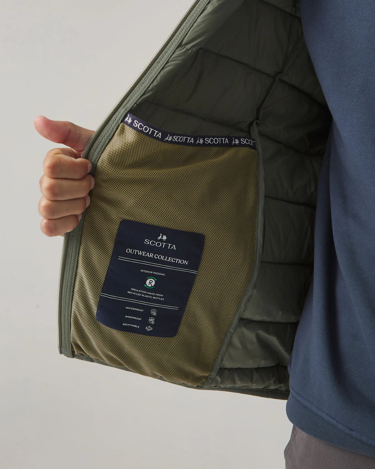 Chaqueta Hood Acolchado Khaki | SCOTTA