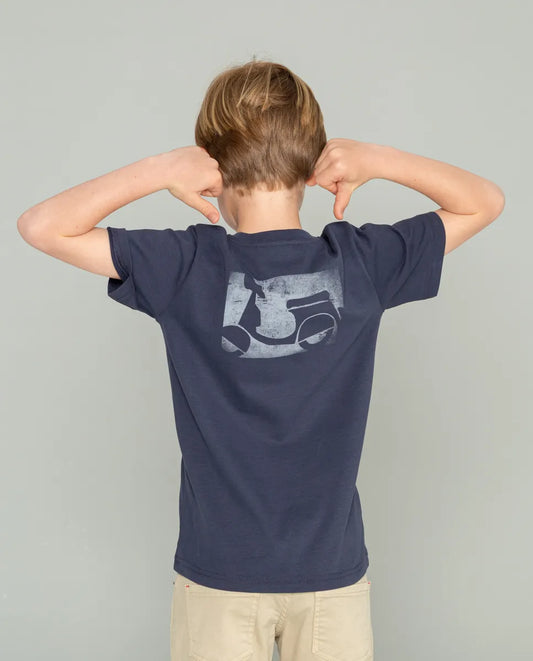 Camiseta Niño Logo Desgastado Azul | SCOTTA