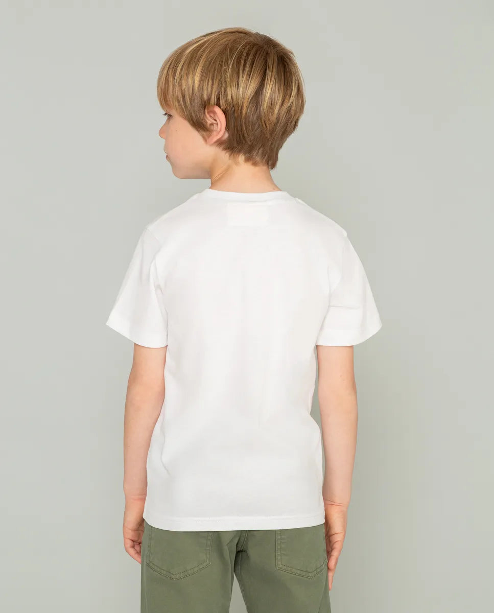 Camiseta niño moto racer blanco | SCOTTA