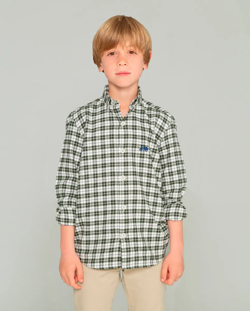 Camisa Niño Autumn Tartán Verde | SCOTTA