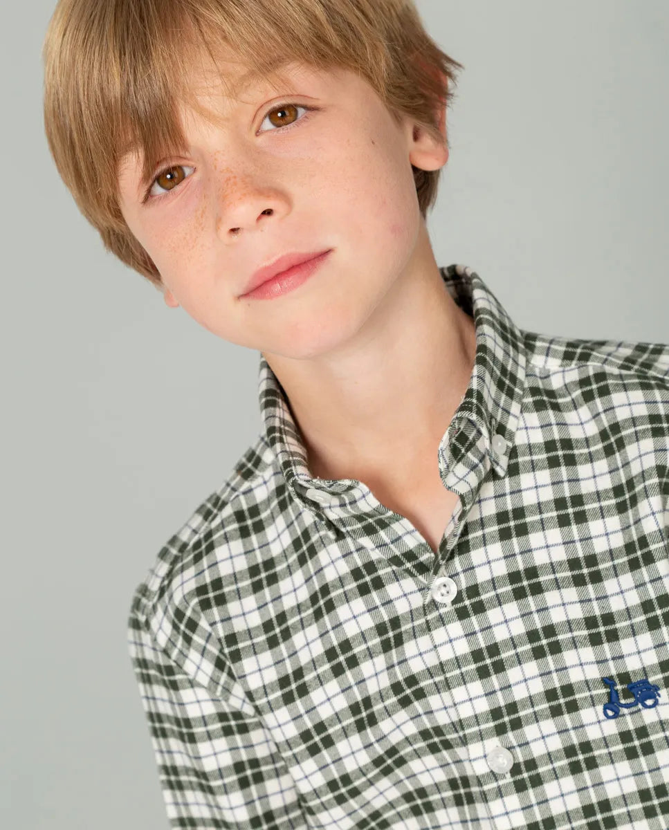 Camisa Niño Autumn Tartán Verde | SCOTTA