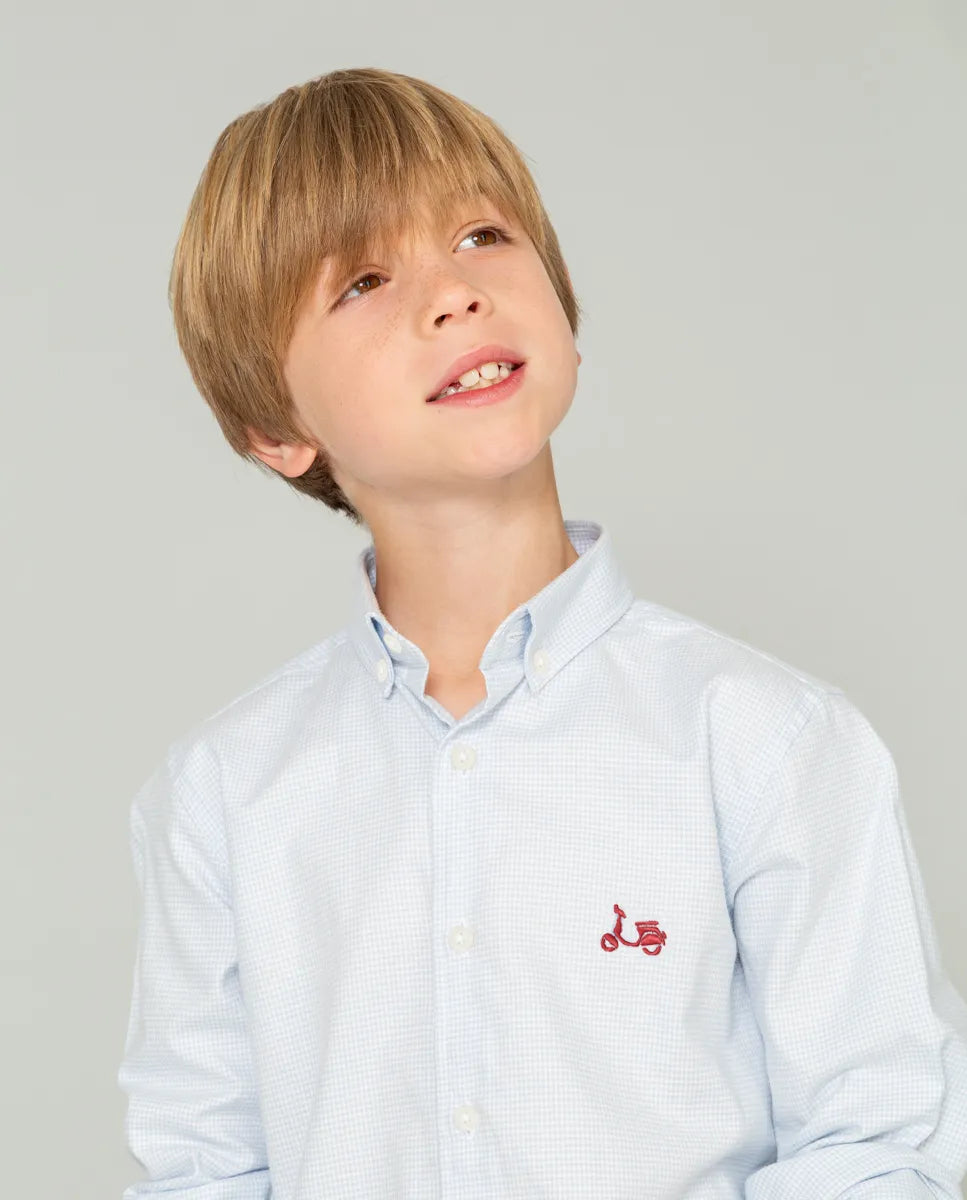 Camisa Niño Gallo Celeste | SCOTTA