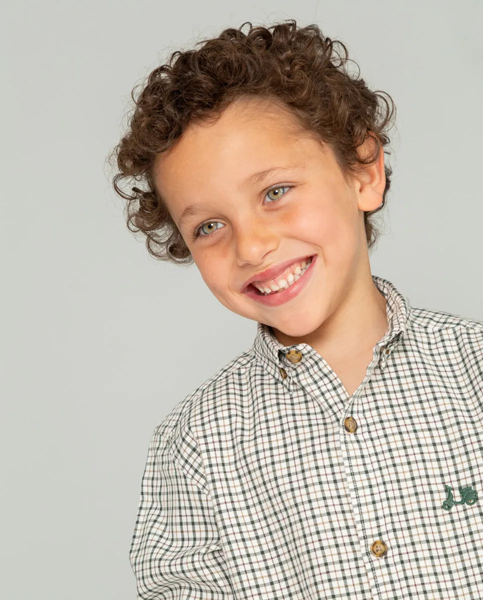 Camisa niño classic viyela verde | SCOTTA