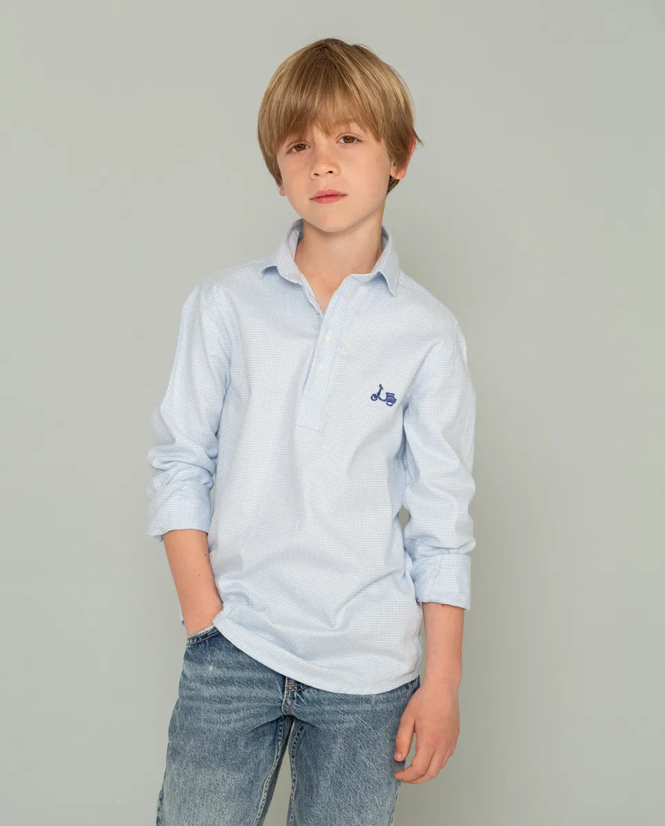 Camisa Niño Polera Gallo Celeste | SCOTTA