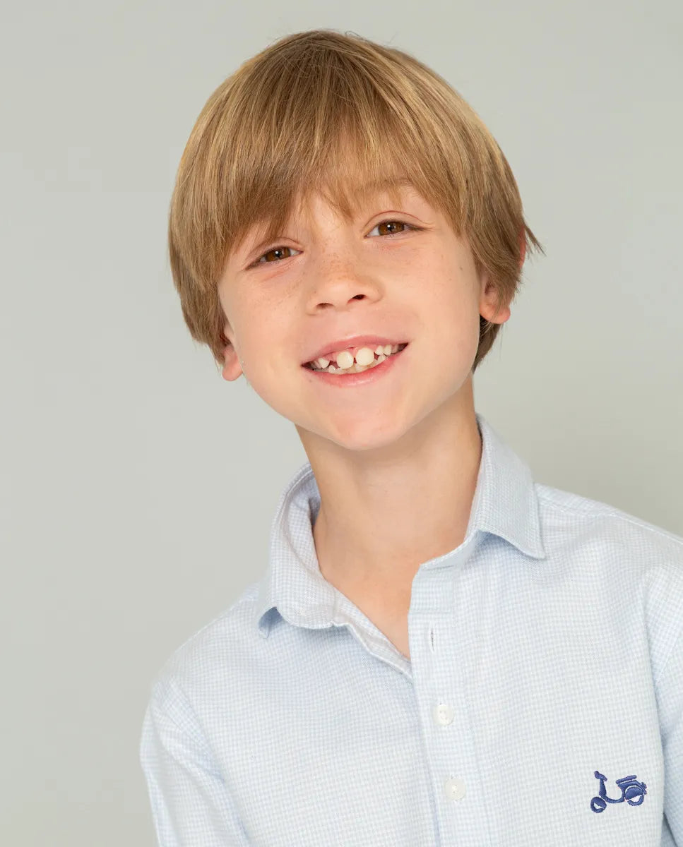 Camisa Niño Polera Gallo Celeste | SCOTTA