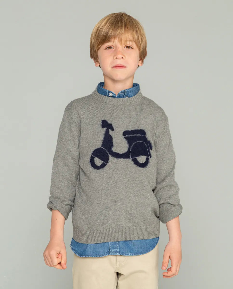 Jersey Niño Moto Logo Gris | SCOTTA