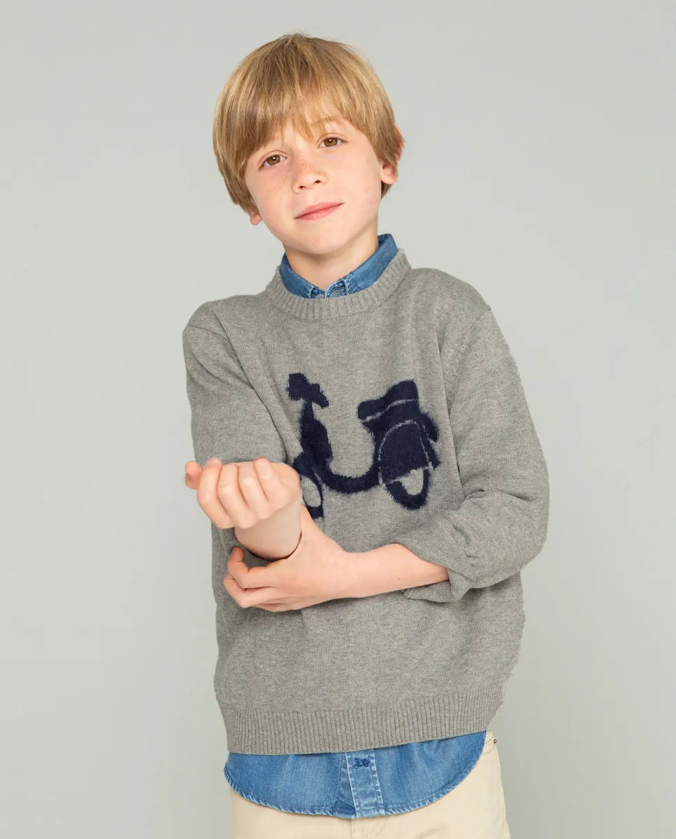 Jersey Niño Moto Logo Gris | SCOTTA