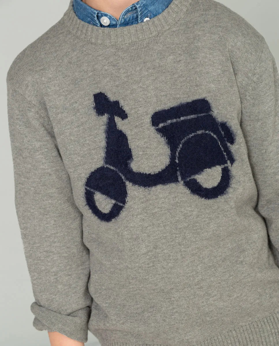 Jersey Niño Moto Logo Gris | SCOTTA