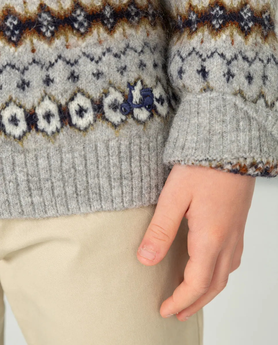Jersey Niño Greca Ethnic Gris Medio | SCOTTA