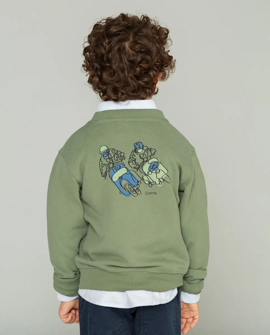 Sudadera Niño Moto Racer Verde | SCOTTA