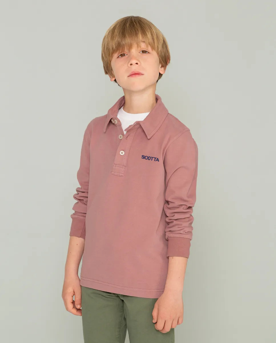 Polo niño rugby logo rosa | SCOTTA